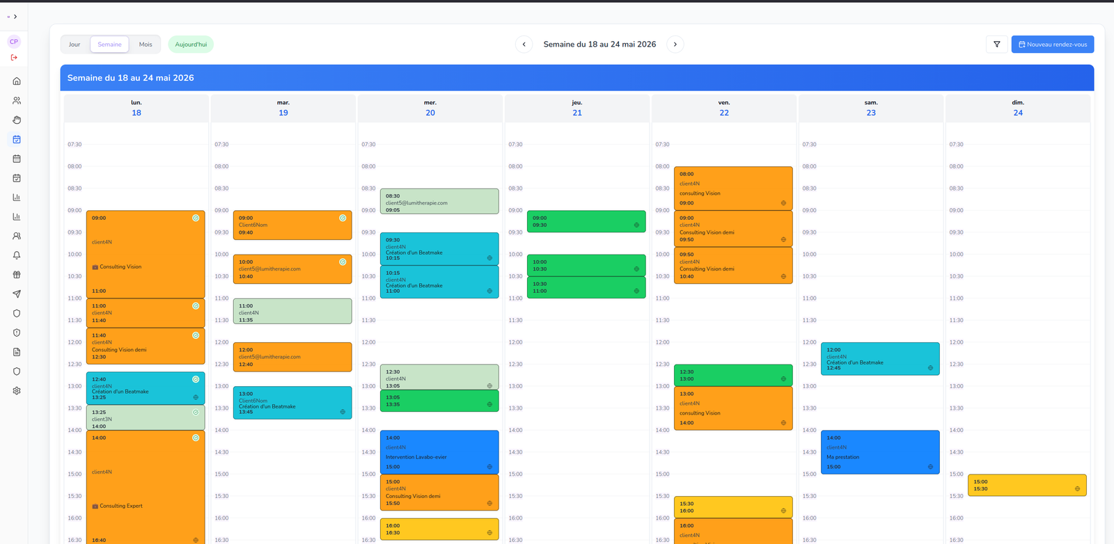 Planning semaine AgendaPulse