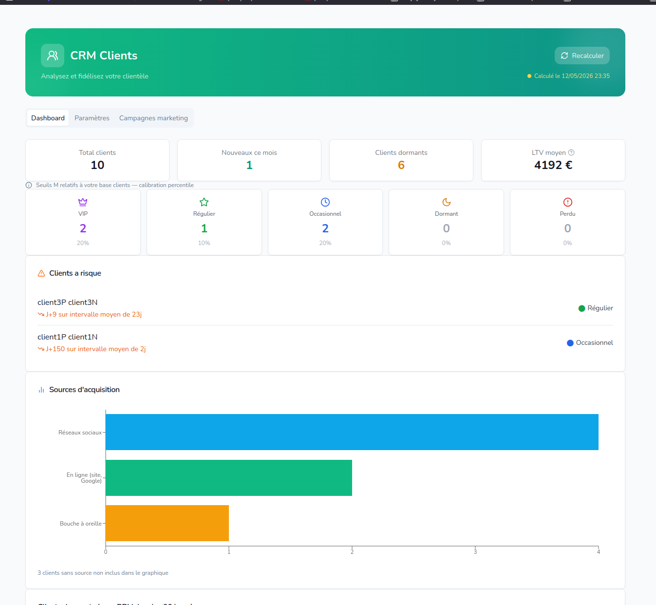 CRM clients AgendaPulse