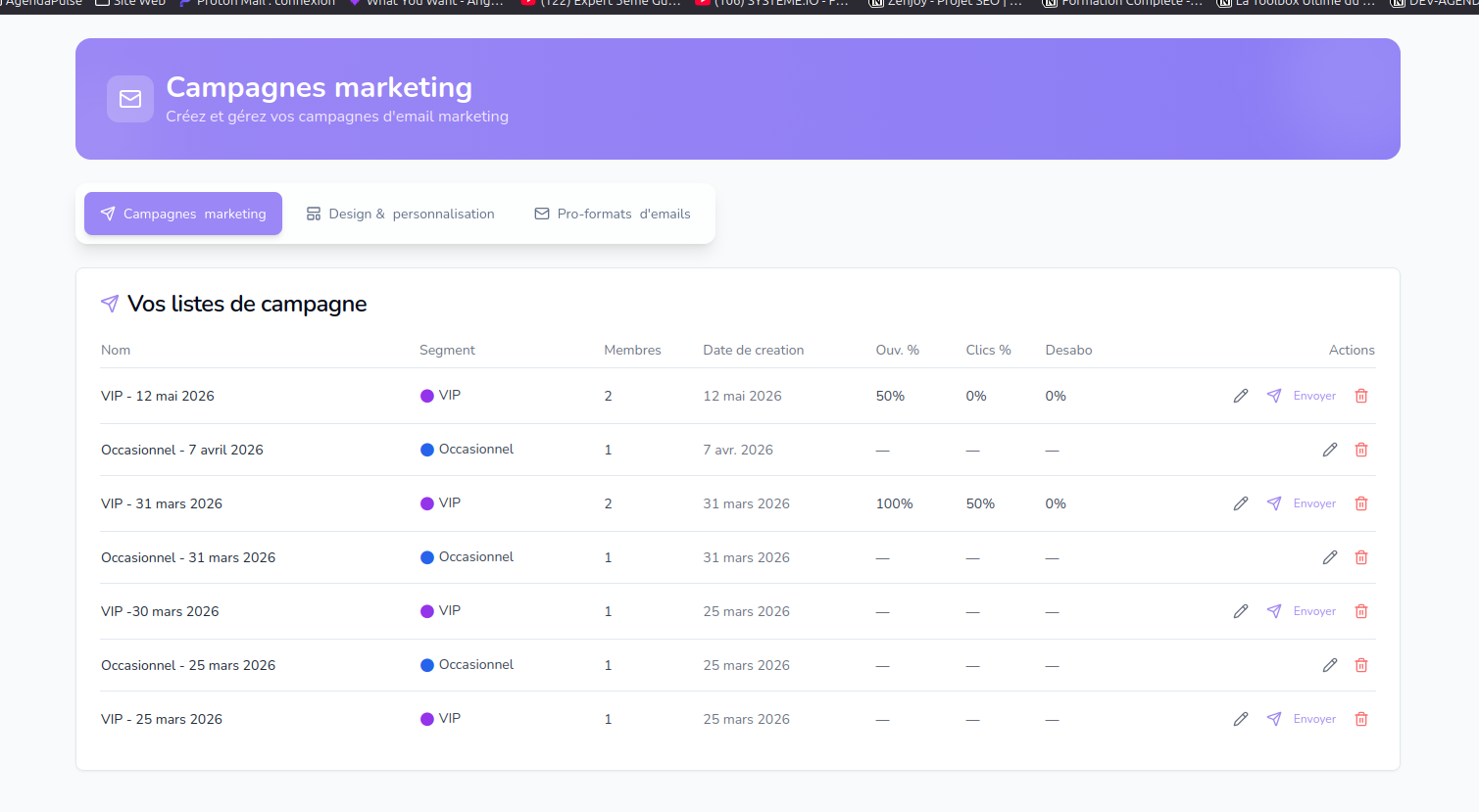 Outil rappels SMS et email AgendaPulse